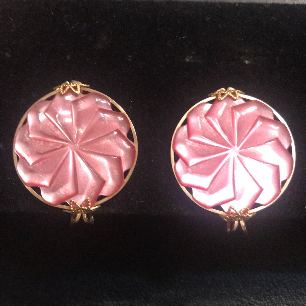 Vintage Hillcrest slide on Pink earrings